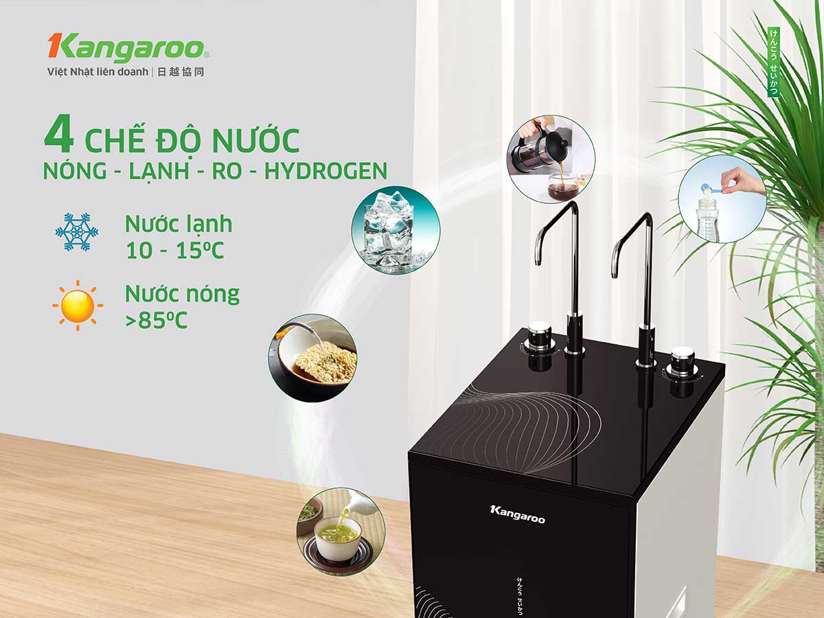 2 vòi – 4 chức năng lấy nước