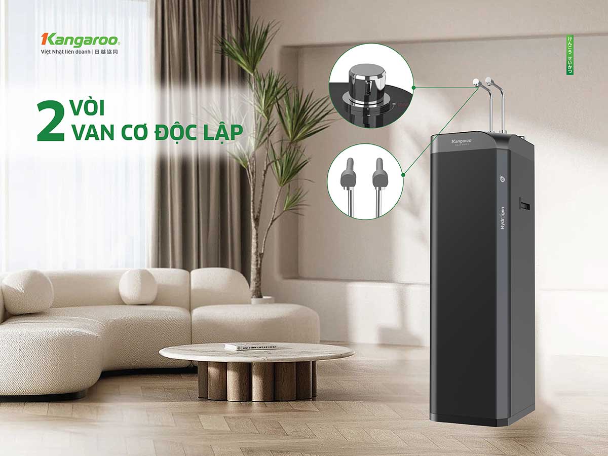 Máy Lọc Nước Kangaroo KG10W8 2 vòi 2 van cơ độc lập