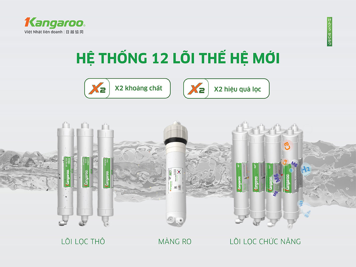 Kangaroo KG12NA Hệ Lõi Siêu Lọc 12 Cấp
